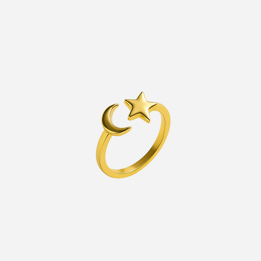 Moon & Star Ring