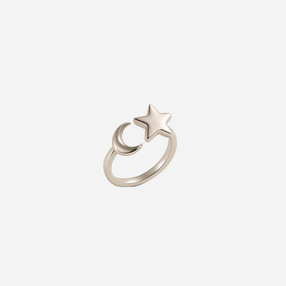 Moon & Star Ring