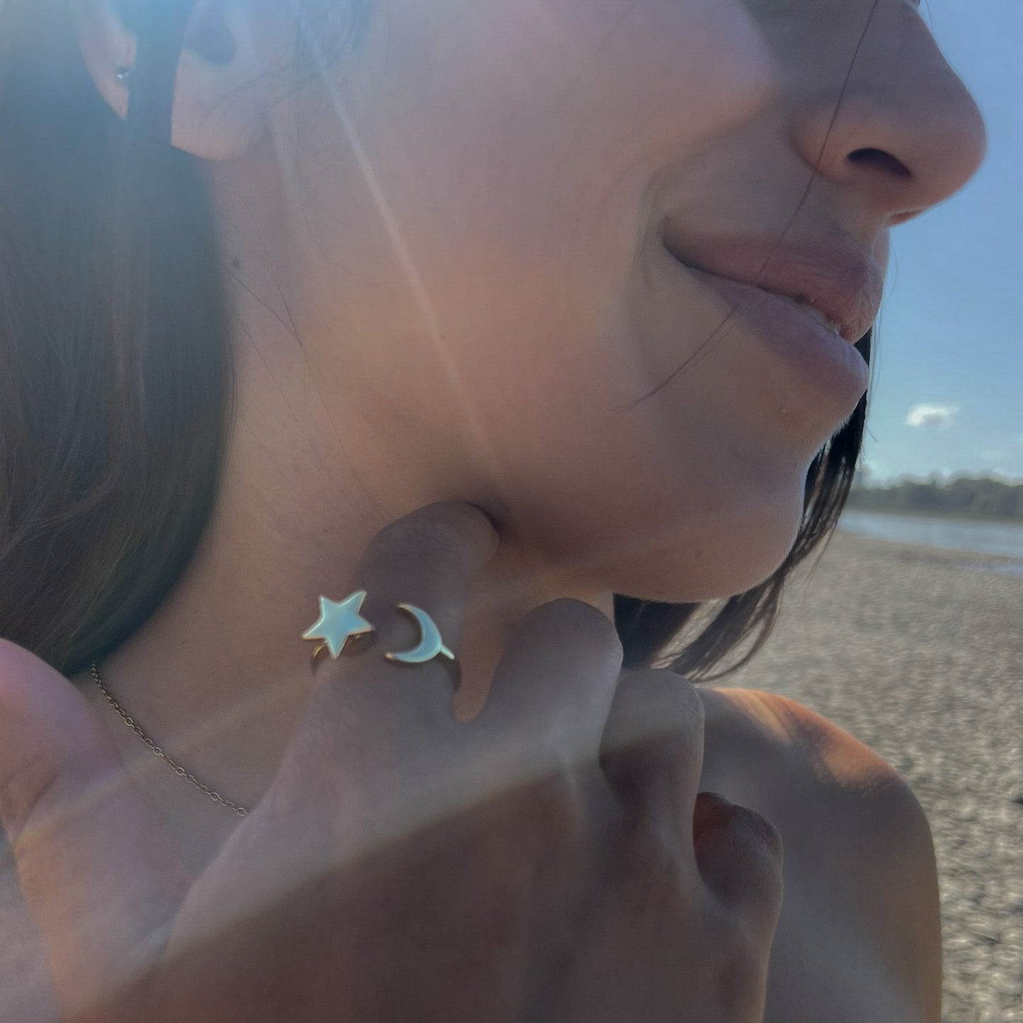 Moon & Star Ring