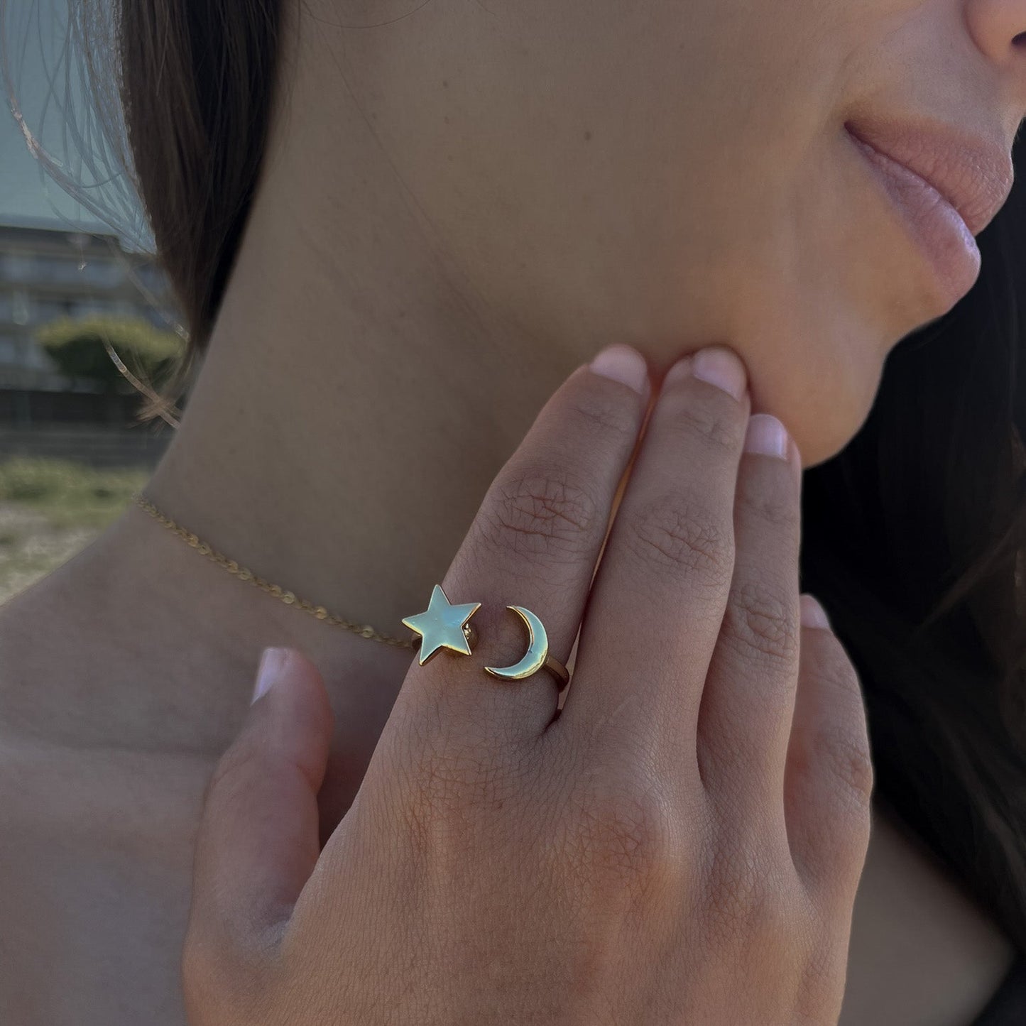 Moon & Star Ring